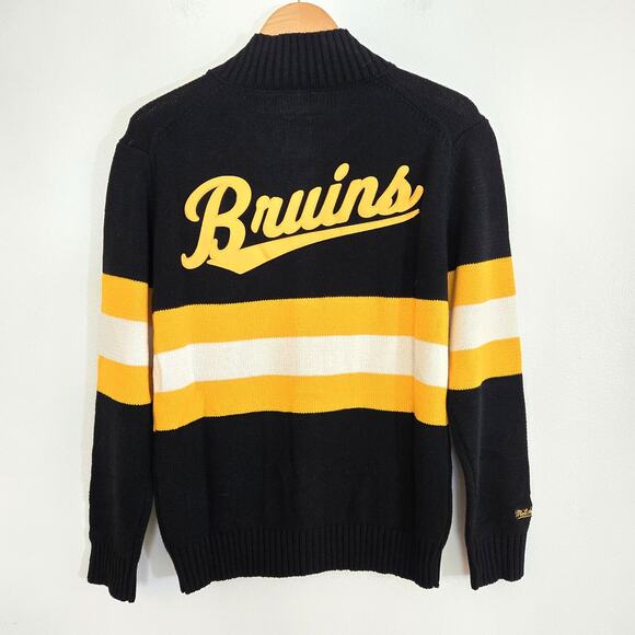 New Boston Bruins Mitchell and Ness Centennial Stripe Cardigan Sweater Size XS - Picture 3 of 13